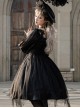 Solid Color Two-Wear Off-The-Shoulder Lantern Sleeve Metal Chain Waistband Irregular Hem Gothic Lolita Long-Sleeved Dress