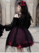 Solid Color Two-Wear Off-The-Shoulder Lantern Sleeve Metal Chain Waistband Irregular Hem Gothic Lolita Long-Sleeved Dress