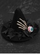Dark Horror Skull Eyeball Bow-Knot Witch Hat Halloween Gothic Lolita Top Hat Hairpin