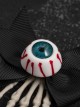 Black Bow Simulation Eyeball Skull Horror Halloween Goth Lolita Hairpin