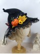 Halloween Spire Leaves Pumpkin Bat Wings Bow Decoration Gothic Lolita Kids Adult Witch Hat