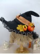 Halloween Spire Leaves Pumpkin Bat Wings Bow Decoration Gothic Lolita Kids Adult Witch Hat