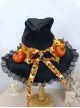 Halloween Spire Leaves Pumpkin Bat Wings Bow Decoration Gothic Lolita Kids Adult Witch Hat