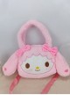 Pink Plush Sweet Bow Girl Big Ears Sweet Lolita Portable Adjustable Messenger Bag