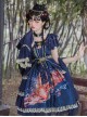 Chinese Style Printed Red Gold Color Lace Ruffled Classic Lolita Short Sleeve Dress