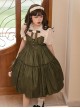 Love And Poetry Series Elegant Daily Fake Two Piece Puff Sleeve Stand Collar Cutout Design Classic Lolita Short Sleeve Dress