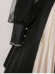 Black Chinoiserie Stand Collar Metal Chain Epaulets Embroidery Long Tassel Accessories Classic Lolita Long Sleeve Dress
