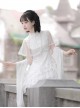 Fengming Series Chinese Style Pure White Elegant Stand Collar Improved Cheongsam Classic Lolita Sleeveless Dress
