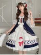 Gorgeous Lace Bow-Knot Ribbons Decorate Paneled Multi-Layer Hem Classic Lolita Short Sleeve Dress