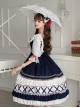 Gorgeous Lace Bow-Knot Ribbons Decorate Paneled Multi-Layer Hem Classic Lolita Short Sleeve Dress