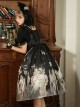 Butterfly Mankong Series Elegant Generous Collar The Clock Butterfly Print Polka Dot Mesh Open Placket Classic Lolita Short-Sleeved Dress