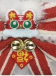 Chinese Style Cute Little Tiger Embroidered Red-White Bow Bell One-Shoulder Hand-Held Messenger Bag Classic Lolita Bag