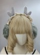 Solid Color Winter Cute Plush Antlers Lace Headband Classic Lolita Warm Windproof Ear Muffs