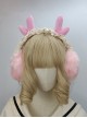 Solid Color Winter Cute Plush Antlers Lace Headband Classic Lolita Warm Windproof Ear Muffs