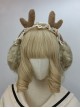 Solid Color Winter Cute Plush Antlers Lace Headband Classic Lolita Warm Windproof Ear Muffs