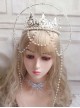 Gorgeous Tea Party Flower Married Our Lady Halo Crown Bead Chain Classic Lolita Headdress