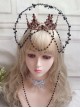 Gorgeous Tea Party Flower Married Our Lady Halo Crown Bead Chain Classic Lolita Headdress