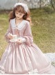 Solid Color Elegant Autumn Gentle Lantern Sleeve Rose Lace Rabbit Ears Classic Lolita Long Sleeve Dress