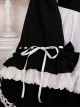 Black-White Elegant Maid Bubble Flare Sleeves Bow-Knot Decorate Lace Classic Lolita Sleeveless Dress Set