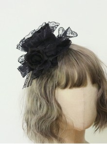 Gothic Retro Palace Lace Rose Bow-Knot Gothic Lolita Hairpin