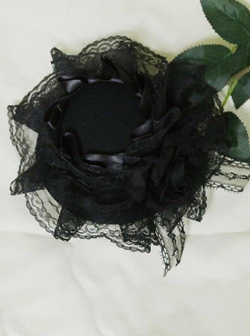 Gothic Retro Palace Lace Rose Bow-Knot Gothic Lolita Hairpin