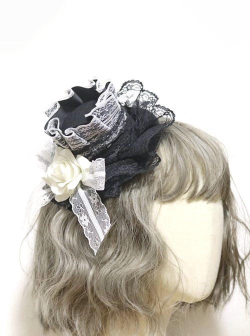 Gothic Retro Palace Lace Rose Bow-Knot Gothic Lolita Hairpin