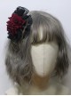 Gothic Red Rose Lace Bead Chain Decorated Gothic Lolita Hair Clip