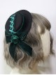 Gothic Dark Green Velvet Bow-Knot Rose Retro Gothic Lolita Small Topper Hairpin