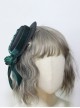 Gothic Dark Green Velvet Bow-Knot Rose Retro Gothic Lolita Small Topper Hairpin