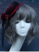 Retro Gorgeous Court Gothic Style Red Velvet Rose Striped Ribbon Bow-Knot Gothic Lolita Small Topper Hairpin