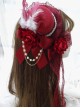 Gothic Style Gorgeous Retro Rose Bow Feather Top Hat Hairpin Lace Rose Eye Mask Gothic Lolita Hairpin Eye Mask Set