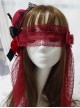 Gothic Style Gorgeous Retro Rose Bow Feather Top Hat Hairpin Lace Rose Eye Mask Gothic Lolita Hairpin Eye Mask Set