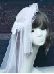 Pure White Gothic Retro Super Fairy Lace Pearl Bow Gothic Lolita Small Topper Head Yarn Hair Pin