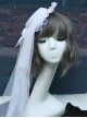Pure White Gothic Retro Super Fairy Lace Pearl Bow Gothic Lolita Small Topper Head Yarn Hair Pin