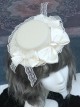 Gothic Sweet Vintage Pearl Bow Lace Decorated Gothic Lolita Small Topper Hair Clip