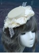 Gothic Sweet Vintage Pearl Bow Lace Decorated Gothic Lolita Small Topper Hair Clip