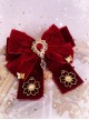 Wine Red Velvet Sakura Butterflies Bow-Knot Decorated Classic Lolita Hair Clip