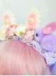 Sweet Cute Little Rabbit Rabbit Ears Flowers White Lace Sweet Lolita Kids Adult Headband