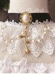 White Lace Gorgeous Rose Bead Chain Detachable Classic Lolita Frenulum Necklace