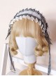 Black White Plaid Simple Love Lace White Ribbon Classic Lolita Headband