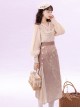 Retro Chinese Style Improved Daily Han Elements Long Sleeve V-Neck Embroidered Lace Blouse Bamboo Print Skirt Suit