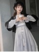 Retro Chinese Style Hanfu Improved Han Element Embroidery Stand Collar Irregular Hem Fringed Decorative Design Long Sleeve Dress Suit