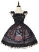 Grape Lace Vintage Grape Embellished Bow Detachable Belt Ruffle Hem Gothic Lolita Sleeveless Dress