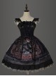 Grape Lace Vintage Grape Embellished Bow Detachable Belt Ruffle Hem Gothic Lolita Sleeveless Dress