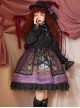 Grape Lace Vintage Grape Embellished Bow Detachable Belt Ruffle Hem Gothic Lolita Sleeveless Dress