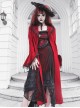 Night Visit Vampire Series Gothic Lace Autumn Winter Dark Red Velvet Halloween Long Sleeve Coat