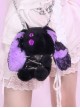 Gothic Black Purple Plush Devil Rabbit One-Eyed Vertical Pupil Lace Rivet Metal Chain Decoration Halloween Messenger Bag
