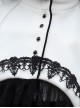 High Neck Black Gem Crucifix Decoration Ruffled Lace Simple Halloween Gothic Short Cloak