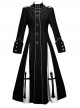 Gothic Turtleneck Halloween Black Crucifix Nun Style Detachable Metal Chain Autumn Winter Long-Sleeved Coat