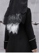 Gothic Turtleneck Halloween Black Crucifix Nun Style Detachable Metal Chain Autumn Winter Long-Sleeved Coat